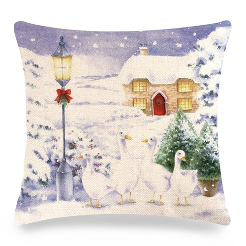 Cardinal Snow Branch Pillow Cover Winter Robin Bird Christmas Holly Cushion Case - Picture 71 of 88