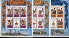 Grenada 1977 Royal Visit Complete Series New Full Sheets MNH T1626