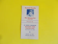 Vintage 1975 MASCA Hal Schumacher Convention Card Very Good/Excellent