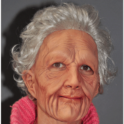 Old Lady Women Mask Fullhead Grandma Mask Costume Halloween ZAGONE MASK