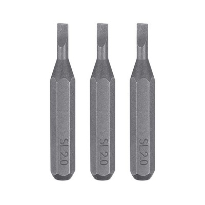 3 Stück SL2.0 Schlitz-Schraubendreher-Bit 5/32'' Schaft 28mm Länge S2 Stahl