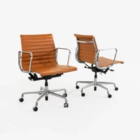 2019 Herman Miller Eames Aluminum Group Management Desk Chair in Cognac Leather