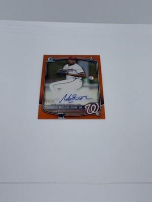 2025 Bowman Draft Miguel Sime Jr. 1st Bowman True Orange Auto 1/25 #CPA-MS