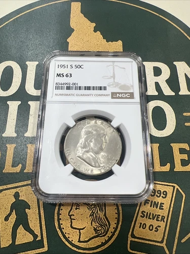 1951-S Franklin Silver Half Dollar NGC MS63