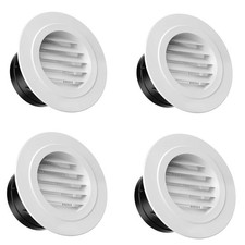 Hon&Guan Soffit Vents 4 Inch Round Vent Cover Exterior with Fly Screen Pack of 4