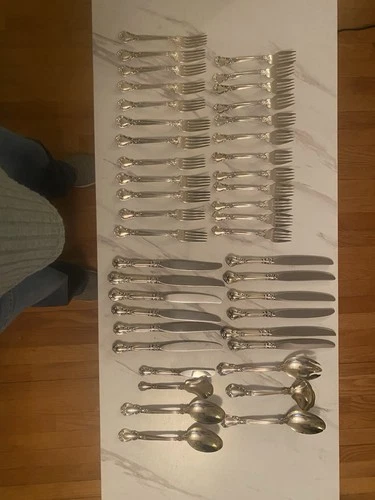 Gotham Sterling Silver  43 Pieces. Flatware. 12 Forks 12 Knives 12 Salad Forks +