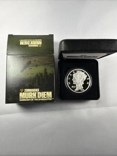 2018 ZOMBUCKS Murk Diem Currency of The Apocalypse 1oz PROOF SILVER ROUND