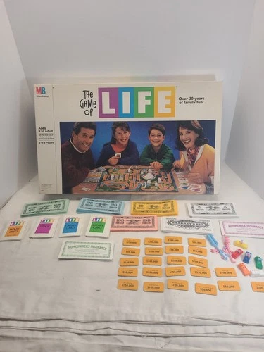 Vintage 1991 Edition THE GAME OF LIFE Board Game by Milton Bradley COMPLETE