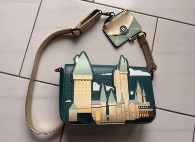 Loungefly Handtasche Hogwarts Letter Castle Harry Potter Grün Gold Metallic