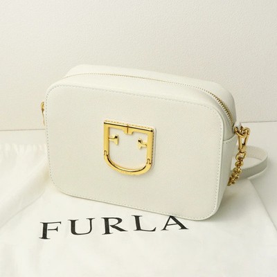 FURLA Shoulder Bag Crossbody Brava Mini Leather Off-White