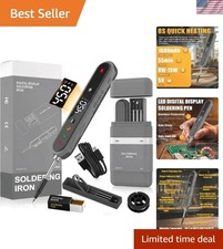 Cordless Soldering Iron Kit, 1600Mah USB-C Rechargeable Soldering Pen with LED
