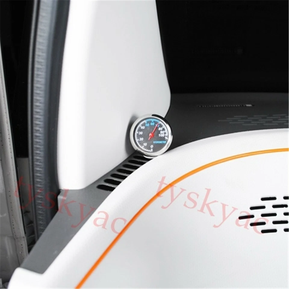 Car Decor Fashion Cute Digital Quartz Clock Mini Auto Stick-On Hygrometer Meter - Image 4 of 4
