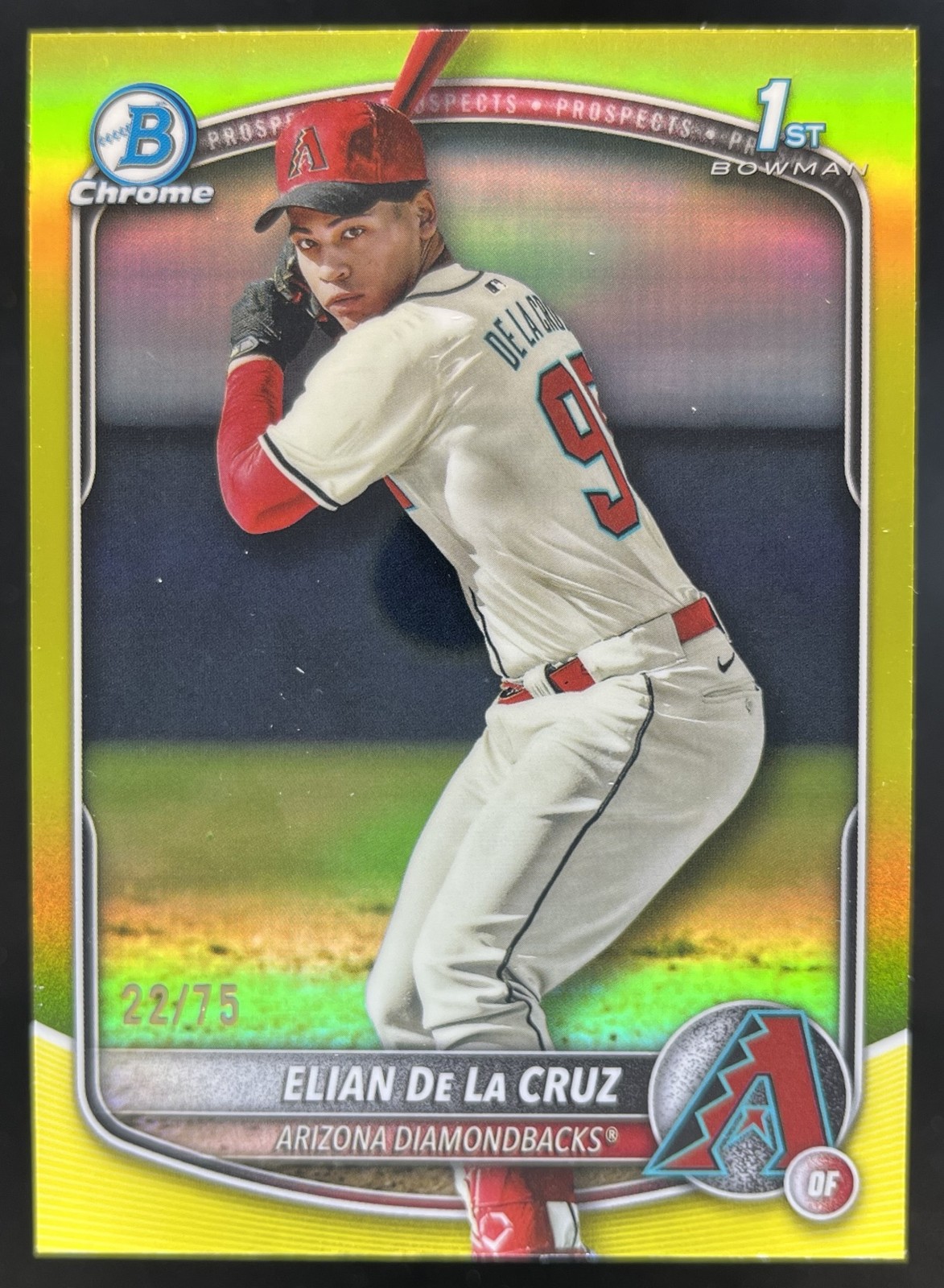 2025 Bowman Chrome Elian De La Cruz 1st Yellow Refractor /75 Diamondbacks