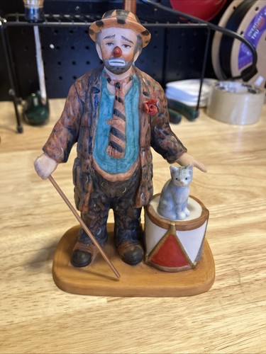 Emmett Kelly Circus Collection Sad Clown Drum Cat Stick - Picture 1 of 5