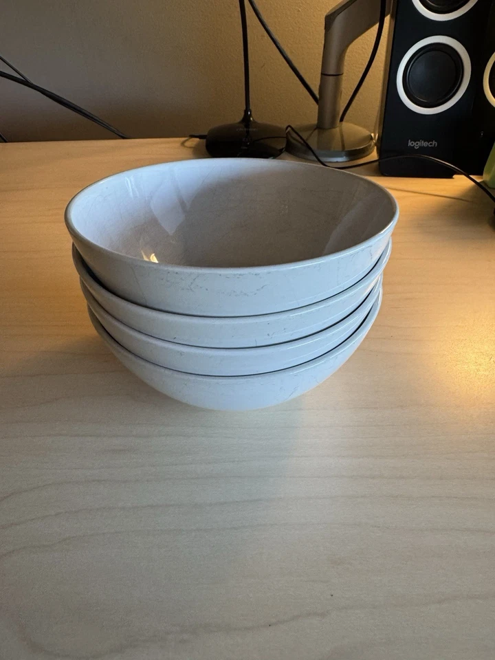 IKEA 12011 Blanco Sopa Chili Arroz Cereal Cuencos 6 1/4" Suecia Juego De 4 Foto 3 de 4