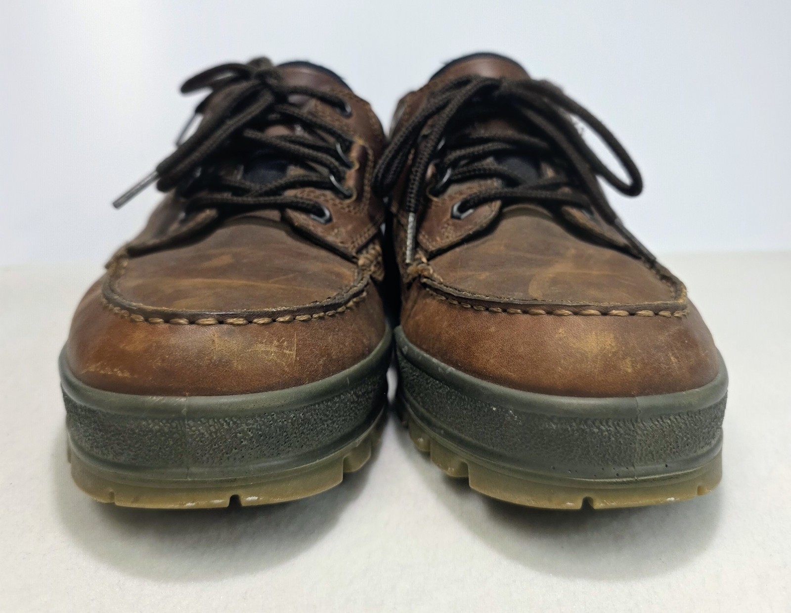 Ecco Track 2 GTX Waterproof Low Shoes Brown Leather Mens Size EU 45 US 9 to 9.5