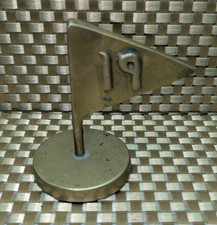 Antique Golf 19th Hole Paperweight Desk Man Cave Solid Brass