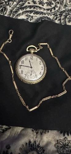 Elgin Vintage Antique Open Face Pocket Watch 14K GF Gold Filled
