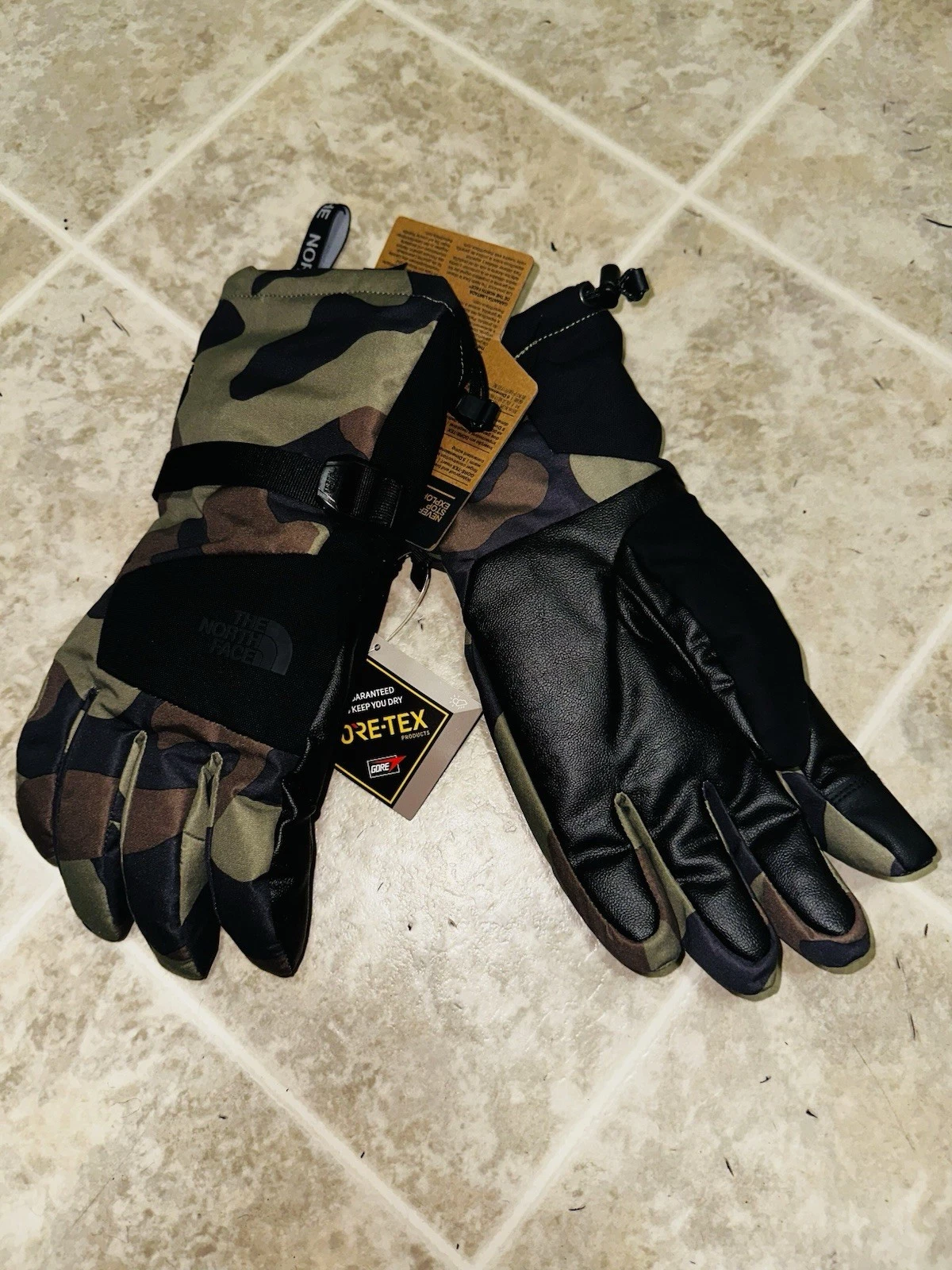 The North Face Mens Montana Etip GTX Gloves Mens Size XL CAMO Black Gore-Tex