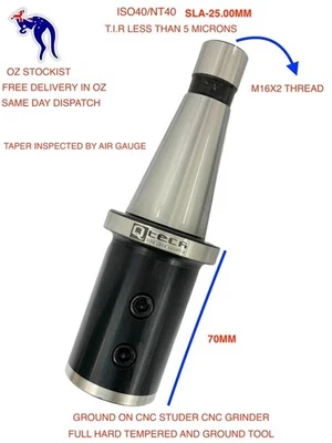 Q-TECH SLN 25 NT40 /ISO40 ULTRA PRECISION GROUND ON STUDER CNC GRINDER TIR .005MM