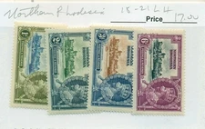 NORTHERN RHODESIA #18-21, Mint Lightly Hinged, Scott $17.00