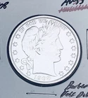 1908-O  GEM AU+++  KEY DATE!  BARBER HALF DOLLAR.