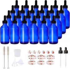 Multifunctional 24-Pack Cobalt Blue Glass Bot...