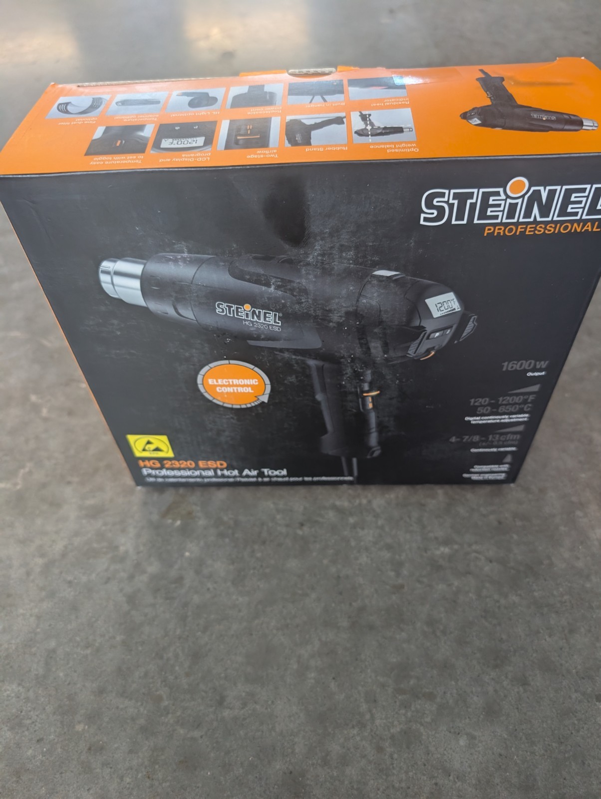 Steinel HG 2320 ESD Heat Gun 1600W 120-1200°F Max Continuously Variable Air Flow