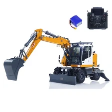 In Stock 1/14 RC Hydraulic Wheeled Excavator LR914 8ways Valve Metal 4WD Digger