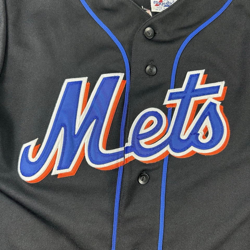 Camiseta de beisebol masculina alternativa preta grande Majestic Mike Piazza New York Mets MLB - Imagem 3 de 4
