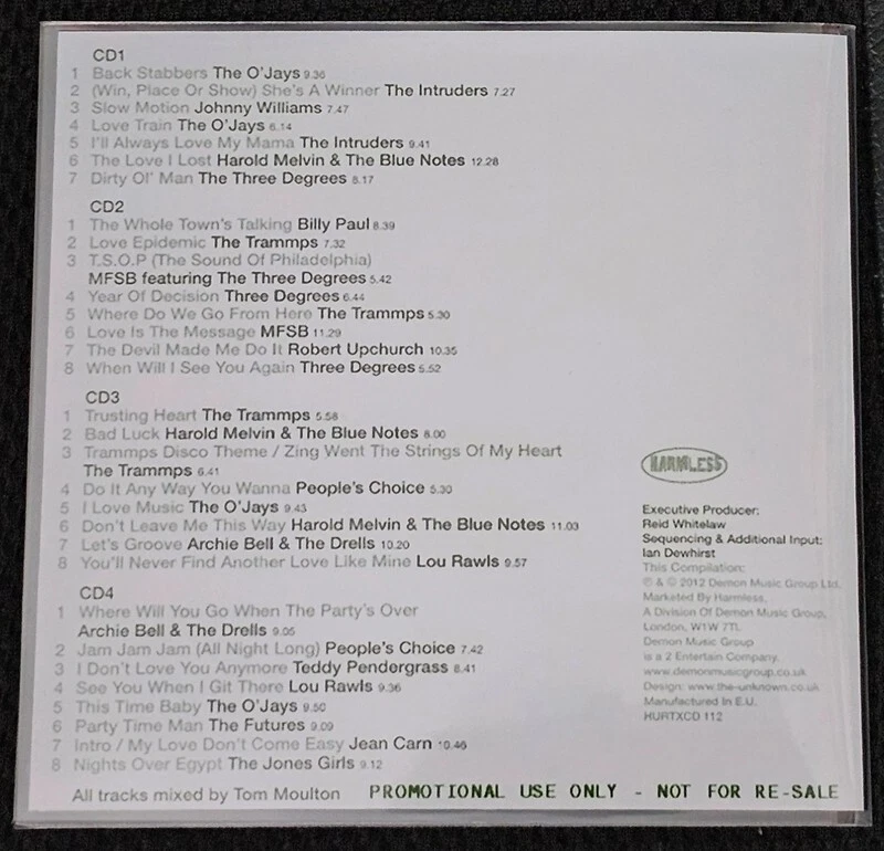 Philadelphia International Classics – The Tom Moulton Remixes 4 Disc Set - Image 2 of 2