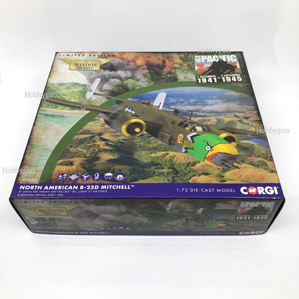 Corgi AA35315, North American B-25D Mitchell, 'Red Wrath', USAAF 5th Air Force - Image 2 of 4