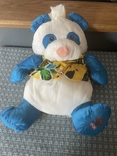 VTG Fisher Price Puffalump Wilds Plush Stuffed Animal Panda Bear With Shirt 1987