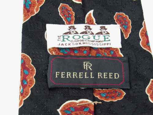 Vintg. Ferrell Reed, The Rogue & Good Co. 100% Silk Jackson MS Men's Paisley Tie - Picture 2 of 9