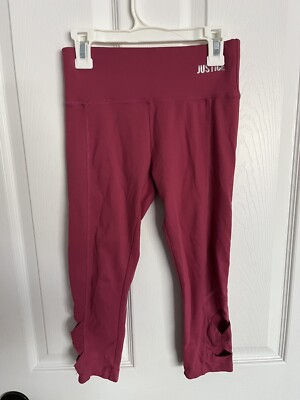 Justice Girls Rose Colored Leggings Stretchy Pants Size 10