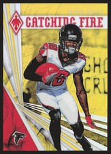 2019 Panini Phoenix #14 Calvin Ridley Catching Fire Yellow /75