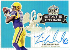 2017 Leaf Metal Draft Travin Dural LSU Tiger State Pride Autograph Insert Card