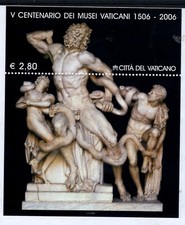 2006 Vaticano Foglietti BENEDETTO XVI 500° dei Musei Vaticani MNH