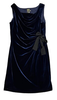 TAYLOR Dress Women's 14 Sheath Blue Velvet Cowl Neck Ruched Tie Side Formal | eBay TAYLOR Dress Women's 14 Sheath Blue Velvet Cowl Neck Ruched Tie Side Formal | eBay
