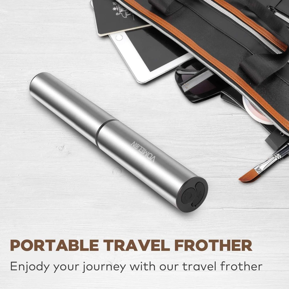 Milk Frother,Rechargeable 3 Speed Electric Coffee Foamer for Silver +3 whisk