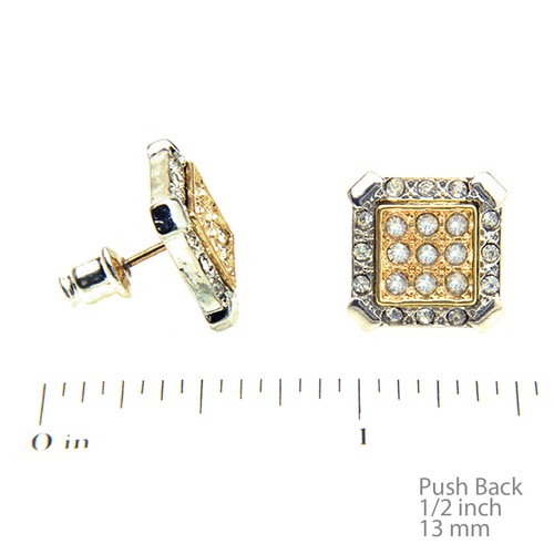 Hip Hop Fashion 13 mm Square Push Back Ohrstecker TE 505 - Bild 7 von 9