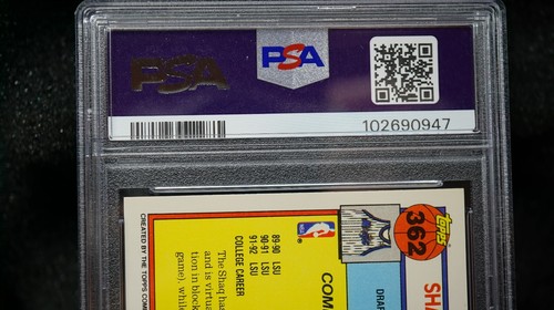 1992 Topps Shaquille "Shaq" O'Neal Rookie PSA 9 #362 *losa nueva* envío gratuito - Imagen 5 de 6