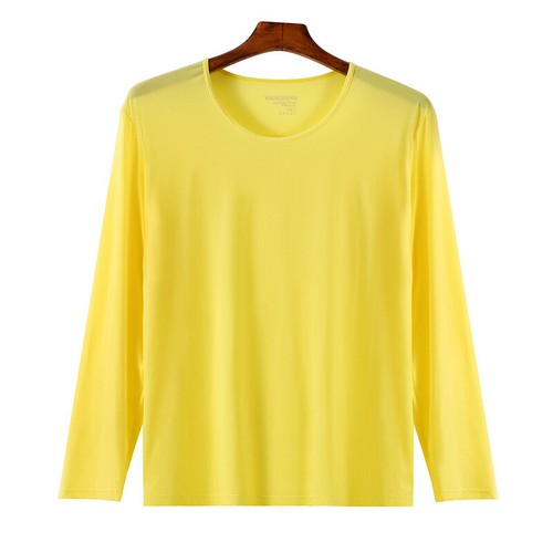 Men's Loungewear Ice Silk Long Sleeved Shirts Thin Stretch Tops Undershirts - Picture 17 of 19