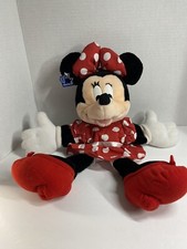 Minnie Mouse Disney Plush Stuffed Toy Applause Red Polka Dot Dress 16 Inch 17e