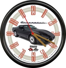 Licensed 1985 Corvette Black Flags Chevrolet General Motors Sign Wall Clock Licensed 1985 Corvette Black Flags Chevrolet General Motors Sign Wall Clock