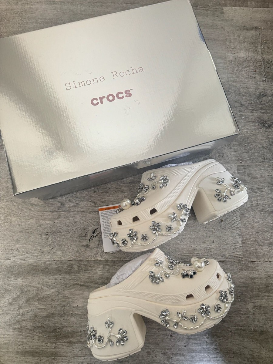 Simone Rocha x Crocs Siren Clogs White UK M8 W9 | eBay UK