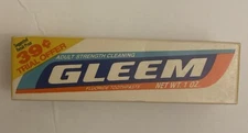 Unused NOS Vtg 1980s GLEEM Toothpaste 1 oz sample, 39 cent trial offer  Prop