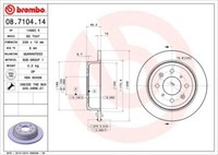 2X Brembo 08.7104.14 Bremsscheibe FüR Honda