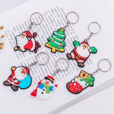 Assorted Color Christmas Keychains Christmas Key Rings Various Design