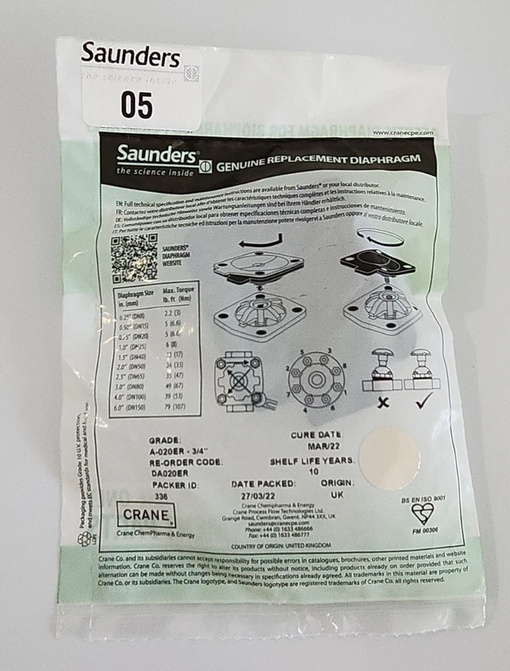 * Новый * OEM Saunders кран A-020ER-3/4» замена диафрагмы DA020ER + гарантия! - Изображение 4 из 4
